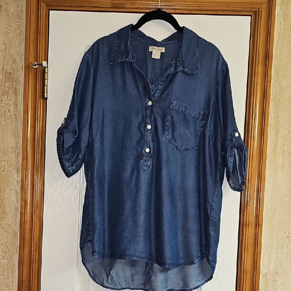 Blue Denim Button-Up Shirt